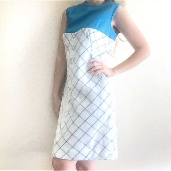 60s Vintage, 60s Mod dress, Blue Mod Dress, Mod Vi