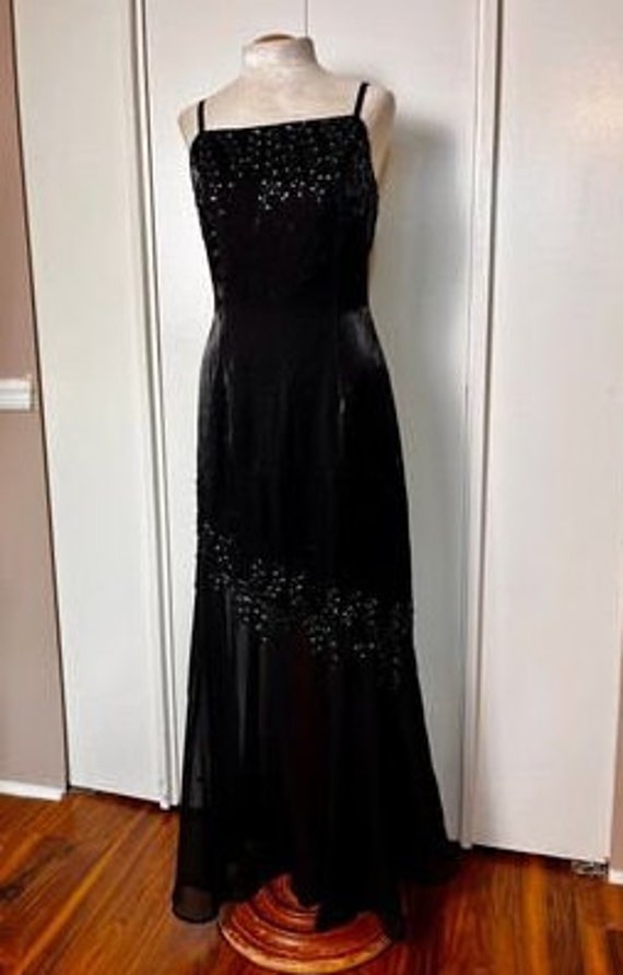 Vintage 1990's "Cache" Black Shimmer Sequin Embel… - image 9