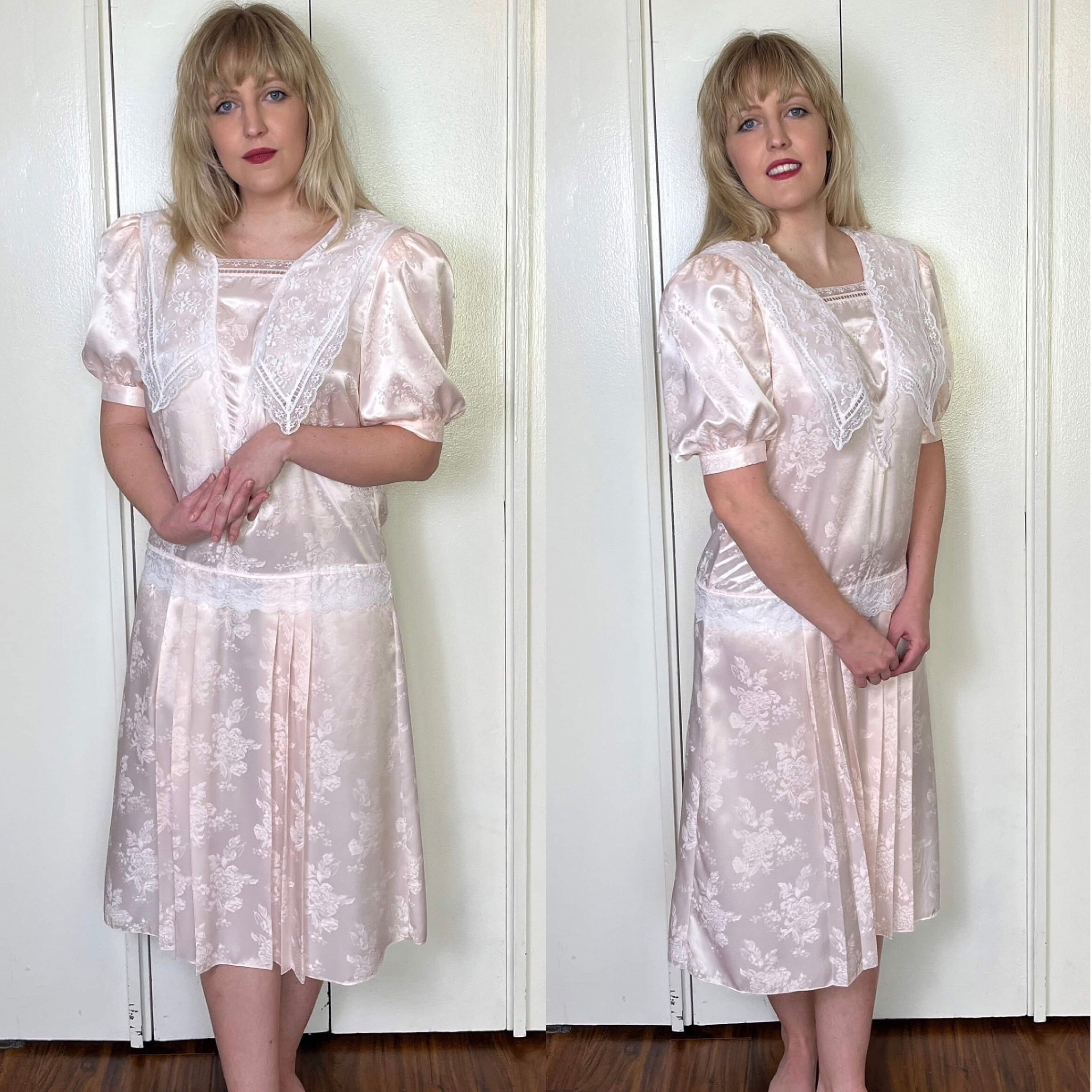 Vintage 1980's gunne Sax by Jessica Mcclintock Pink Drop Waist Dress - Etsy