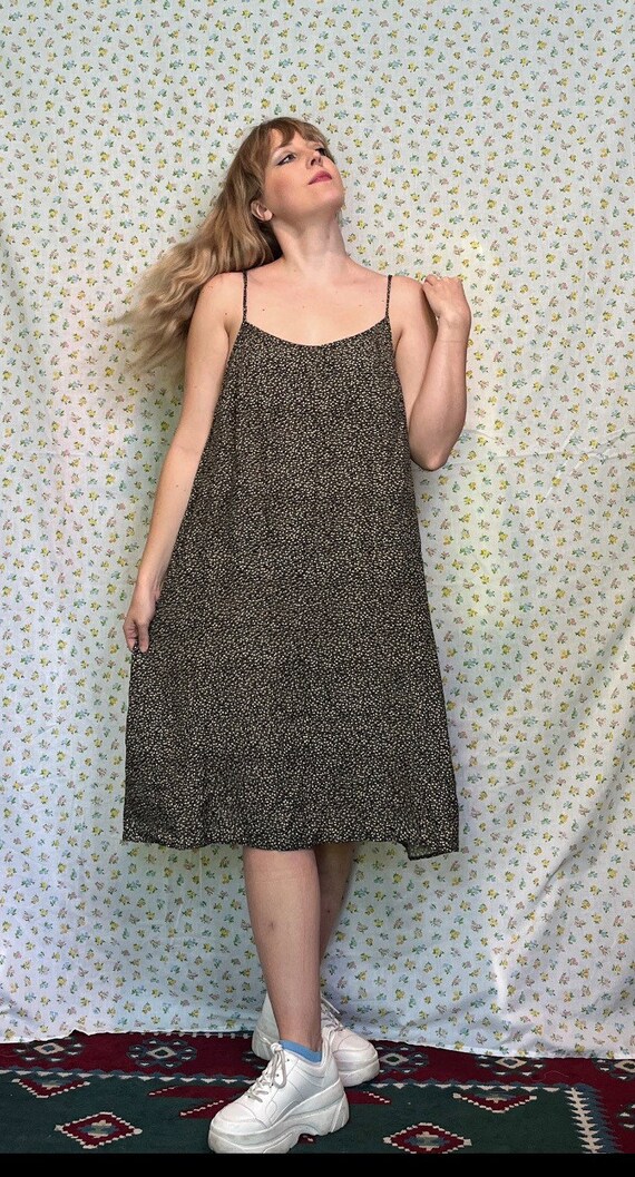 Vintage 80s Calico Floral Print Slip Dress - image 6