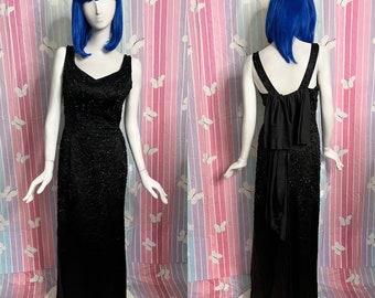 Vintage 1960’s Emma Domb Black Sequin Cocktail Dress Medium