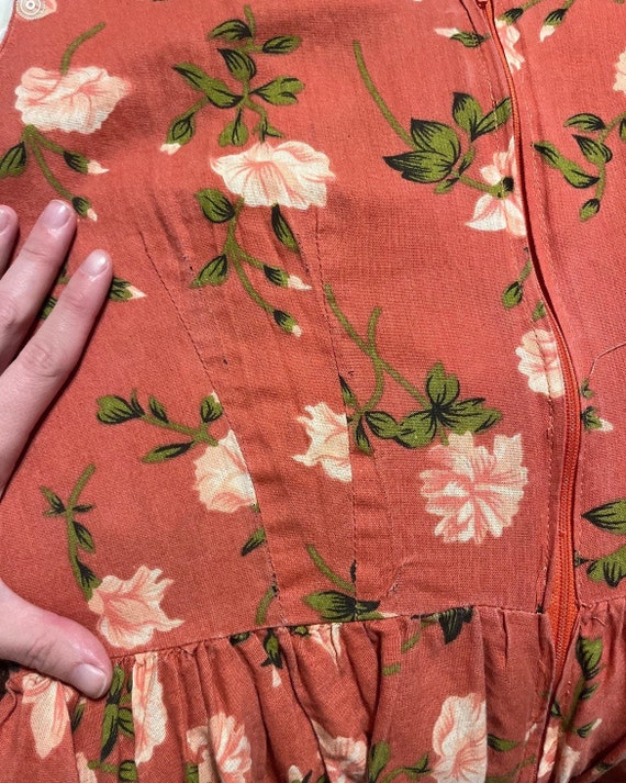 Vintage 60’s Floral Handmade Fit and Flare Dress … - image 10