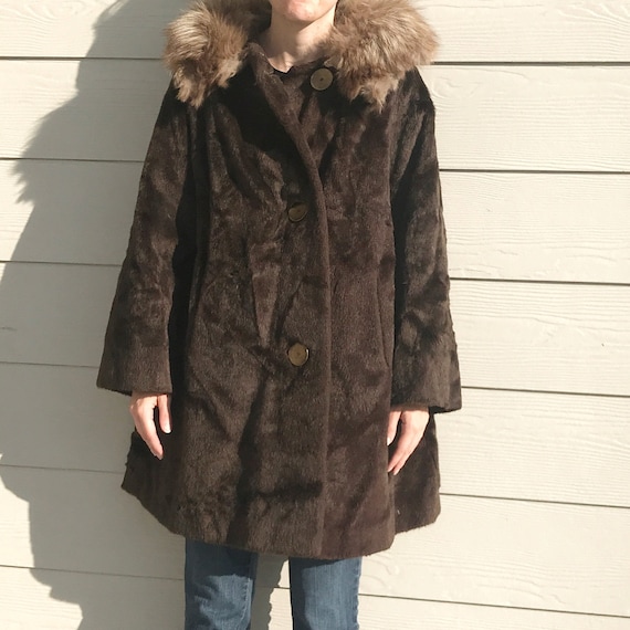 Sears Vintage Kerrybrooke Brown Fur Coat L