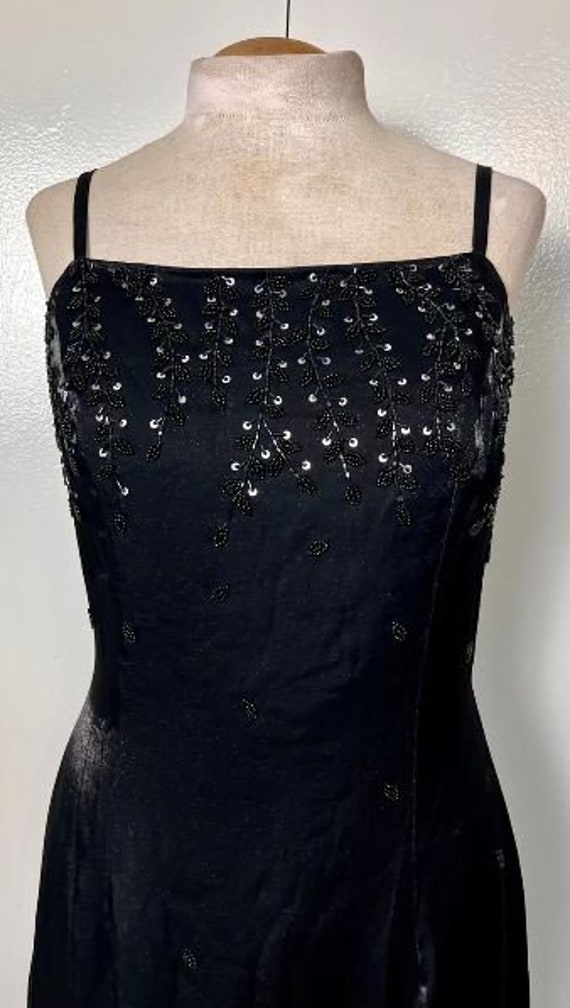 Vintage 1990's "Cache" Black Shimmer Sequin Embel… - image 3