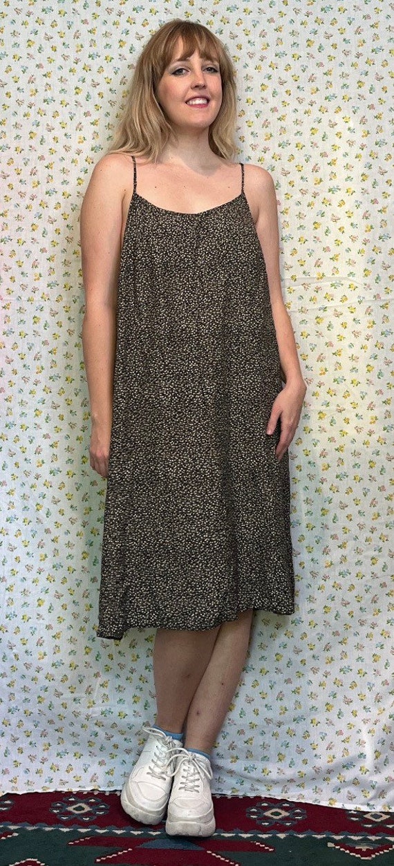 Vintage 80s Calico Floral Print Slip Dress - image 10