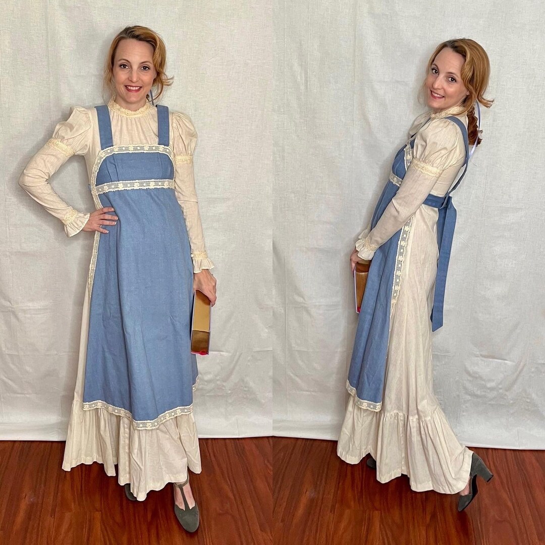 Vintage Gunne Sax Belle Denim Chambray Maxi Dress - Black Label - Boho ...