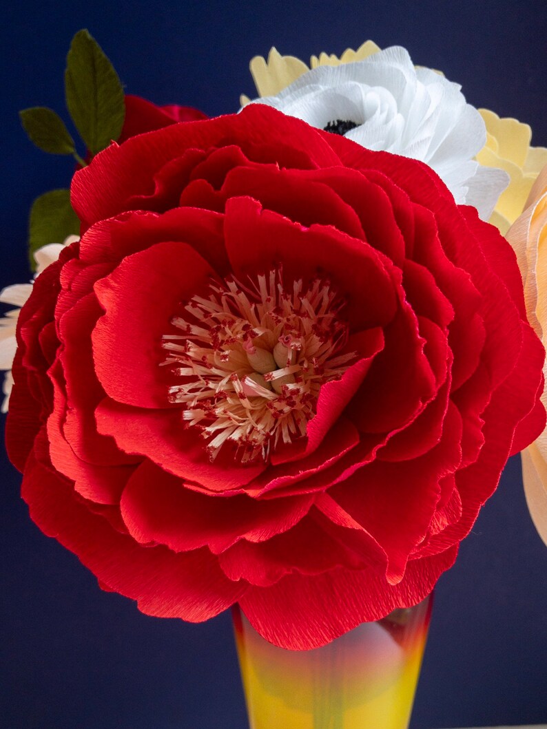 Crepe Paper Peony--single stem