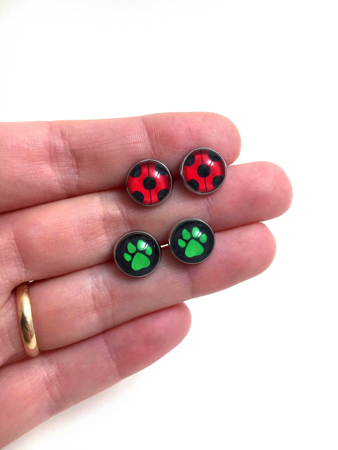 Miraculous Earrings Miraculous Ladybug Earrings Tales of Etsy