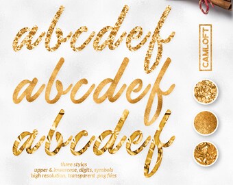 Gold Glitter Alphabet Clipart, Christmas Alphabet, Png Alphabet, Letters Clipart, Scrapbooking Alphabet, Christmas Font Clipart
