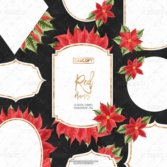 Weihnachtsstern Rahmen Digitale Bilderrahmen Weihnachten Etsy