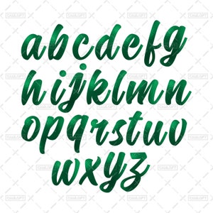 Green Foil Alphabet Clipart, Christmas Alphabet, Png Alphabet, Letters Clipart, Scrapbooking Alphabet, Christmas Font Clipart image 2