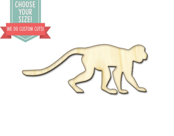 Walking Monkey Jungle Animal Wood Cut Out Custom Size Etsy