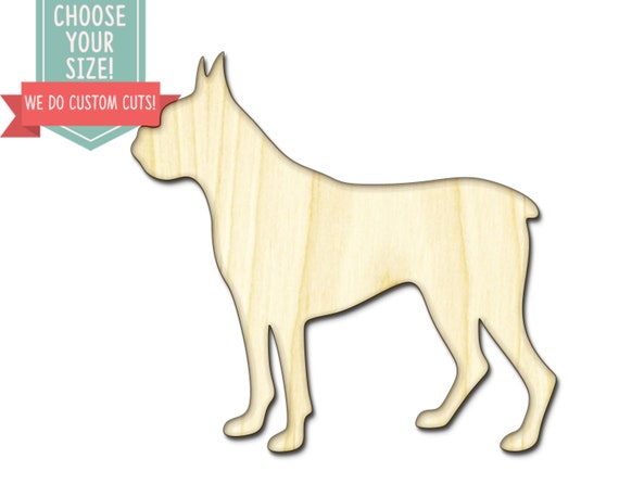 Boxer Ears Down uncropped Can Be Personalized Laser Cut Wood Dog Ornament