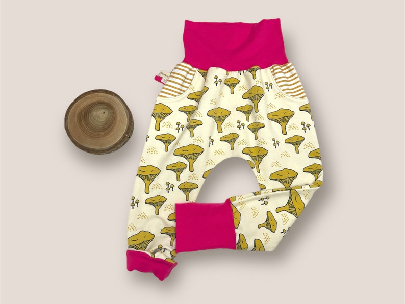 Sarouel évolutif bébé enfant chanterelles jaune coton bio biologique pantalon image 1