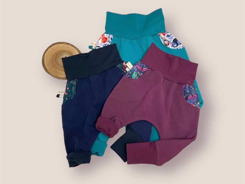 Scalable harem pants baby child plain monochrome sweatshirt organic organic cotton pants image 6
