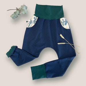 Scalable baby child harem pants plain organic cotton sweatshirt pants image 1