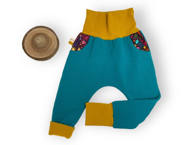 Scalable baby child harem pants plain organic cotton sweatshirt pants image 3