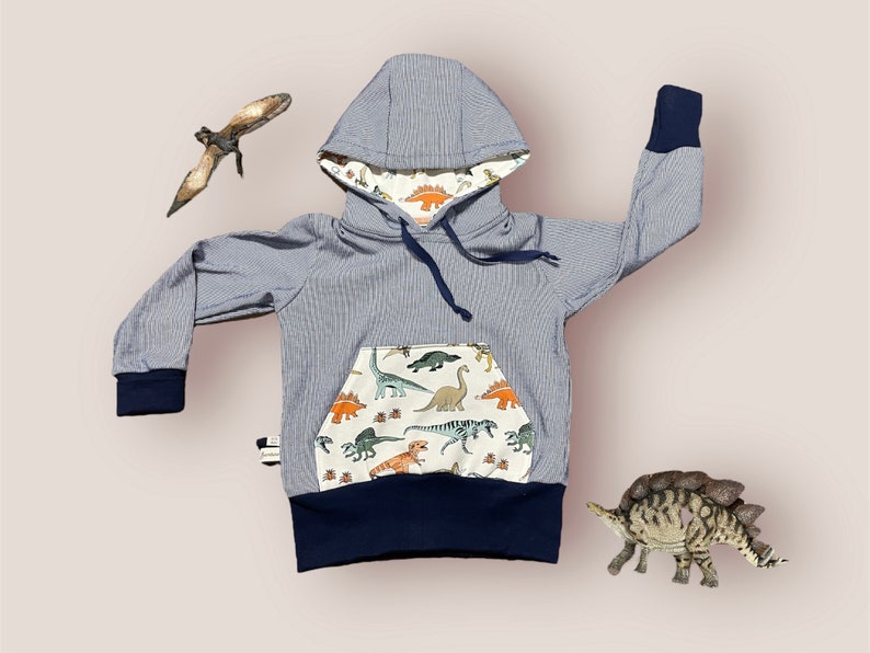 Sudadera evolutiva bebé niño rayas marineras con bolsillos jersey algodón orgánico imagen 1