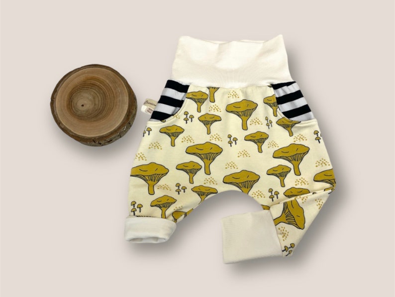 Sarouel évolutif bébé enfant chanterelles jaune coton bio biologique pantalon image 2