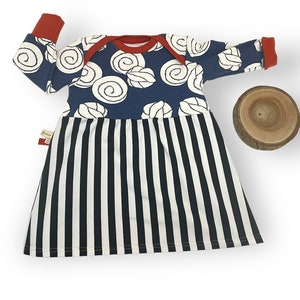 Evolutionary dress long sleeves baby child organic cotton