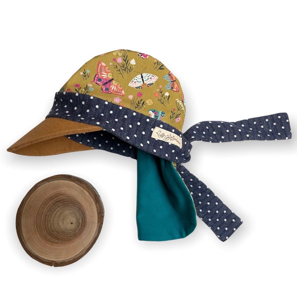 Casquette enfant réversible chapeau bandeau protège nuque