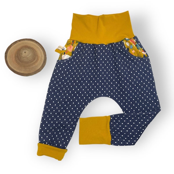 Sarouel évolutif bébé enfant pois coton bio biologique pantalon