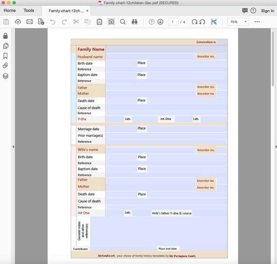 Family Group Chart Pdf