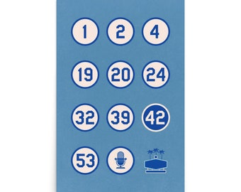 LA Dodgers Print - Retired Numbers 2022 - High Quality - Free Shipping