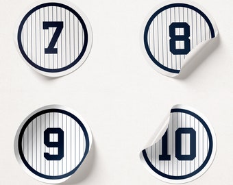 NY Yankees Sticker - ALL 23 Retired Numbers - Vinyl Aufkleber