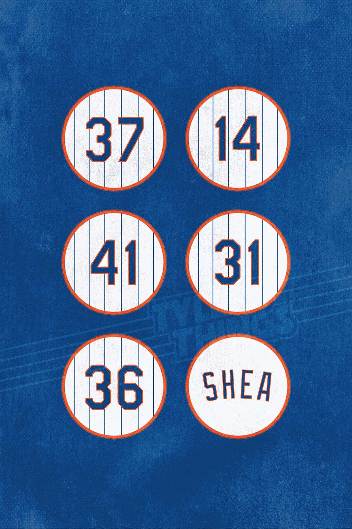 Mets Poster Retired Numbers FRAMED High Quality New York Etsy