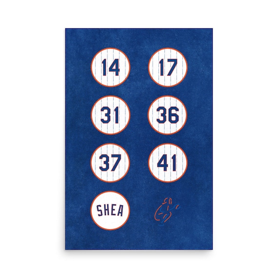 Mets Print Retired Numbers High Quality New York Mets 