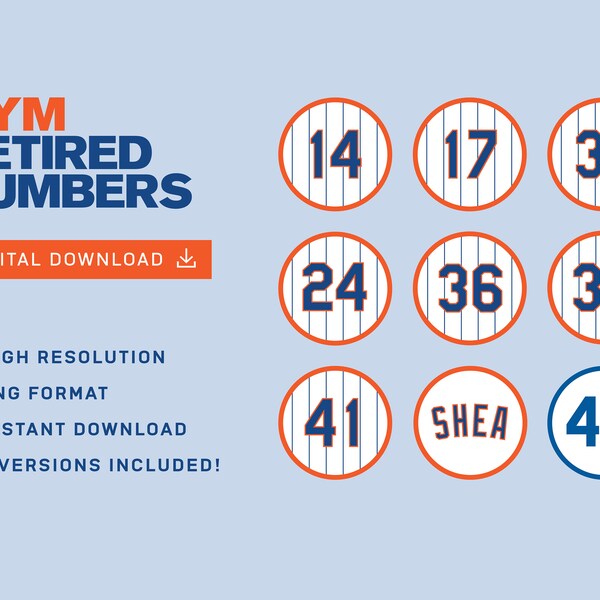 Mets Retired Numbers Etsy