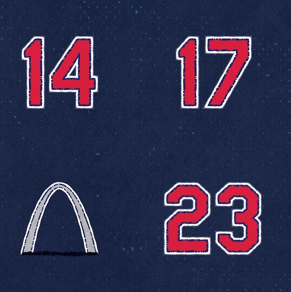St. Louis Cardinals Print Retired Numbers 2022 High 