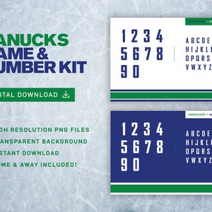 Vancouver Canucks Custom Letter and Number Kits for Away Jersey