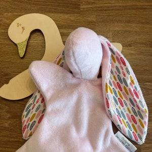 Snuggle bunny, baby comforter, baby pink image 1