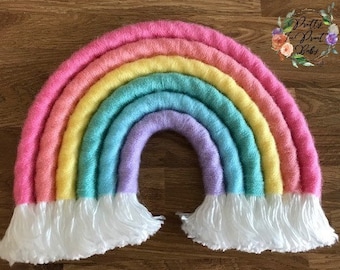 Rainbow wall hanging- 6 ring 'Sherbet'