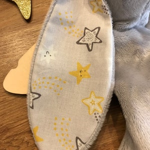 Snuggle bunny, baby comforter, steel grey with stars image 3