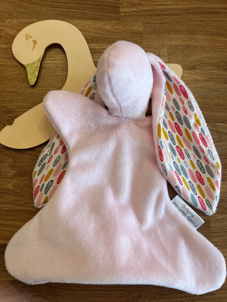 Snuggle bunny, baby comforter, baby pink image 1
