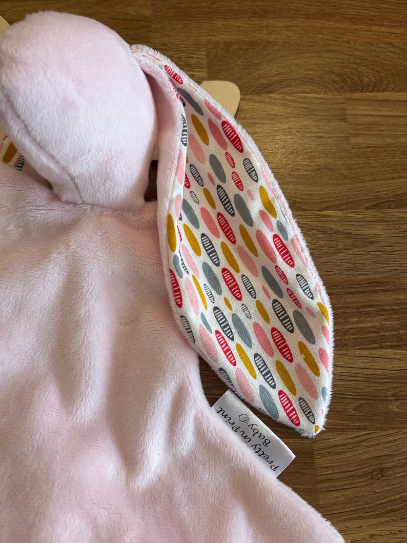 Snuggle bunny, baby comforter, baby pink image 3