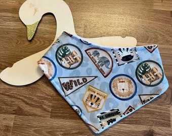 Bandana dribble bib, Safari badges