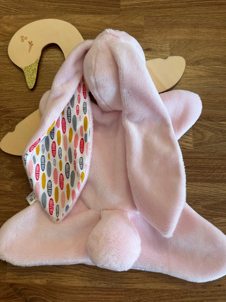 Snuggle bunny, baby comforter, baby pink image 2
