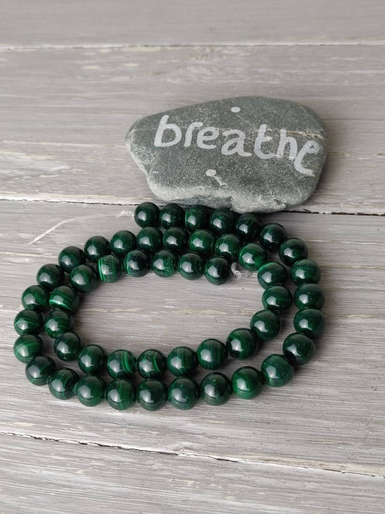 15 Strand High Quality Malachite UK Approx Round Beads Semi-Precious Gemstones 8mm Bead Size Jewellery Making Craft Supplies