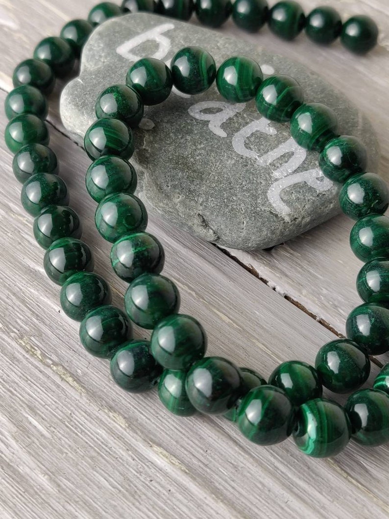 15 Strand High Quality Malachite UK Approx Round Beads Semi-Precious Gemstones 8mm Bead Size Jewellery Making Craft Supplies
