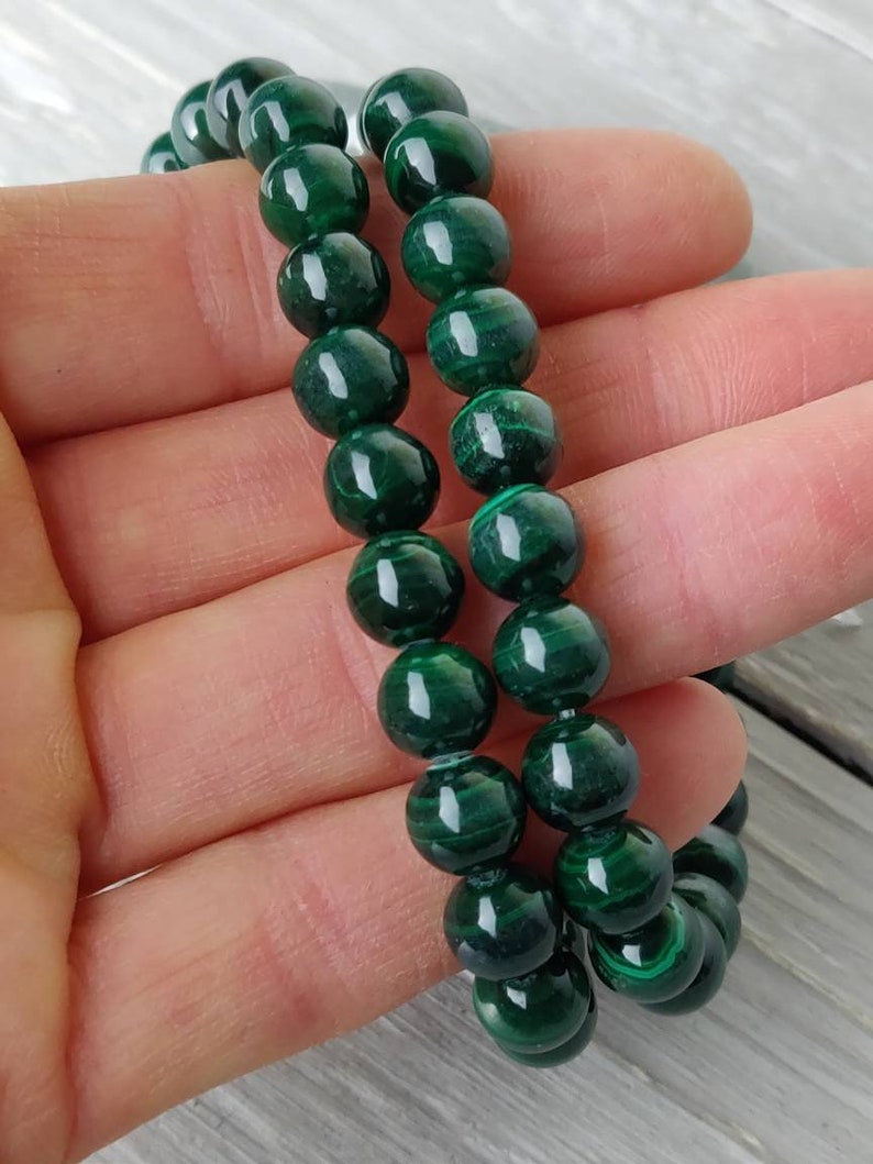 15 Strand High Quality Malachite UK Approx Round Beads Semi-Precious Gemstones 8mm Bead Size Jewellery Making Craft Supplies