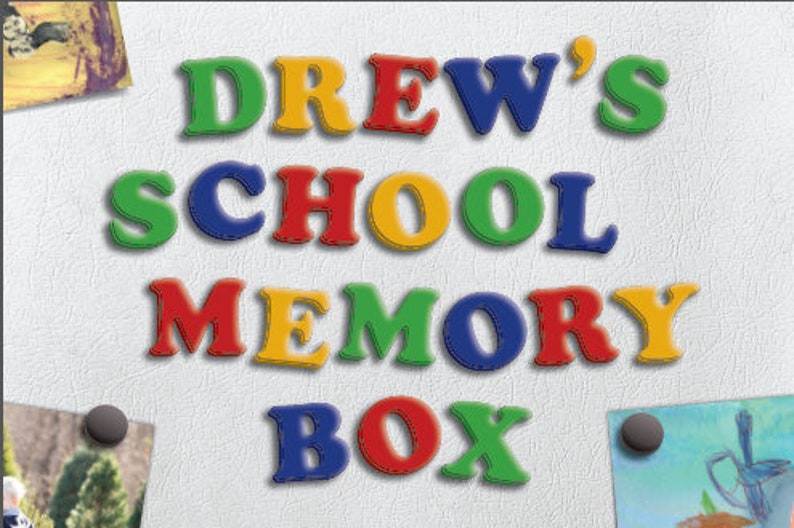 CUSTOM School Memory Box labels kit Printable organization kit includes file tabs, box cover and annual journal sheets image 3