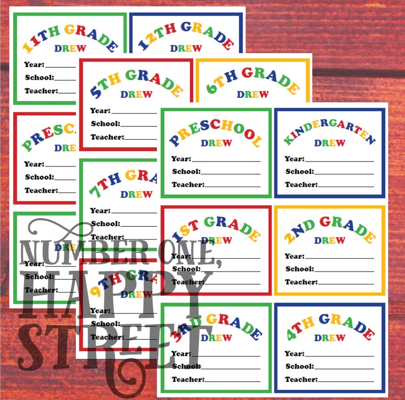 CUSTOM School Memory Box labels kit Printable organization kit includes file tabs, box cover and annual journal sheets image 2