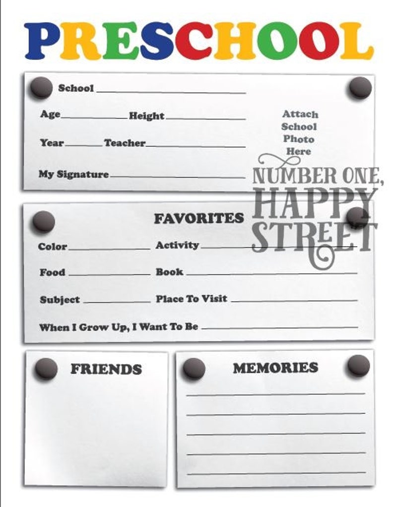 CUSTOM School Memory Box labels kit Printable organization kit includes file tabs, box cover and annual journal sheets image 4