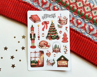 Sticker sheet christmas - advent - stickers - holiday - cheerful - christmas tree - lights
