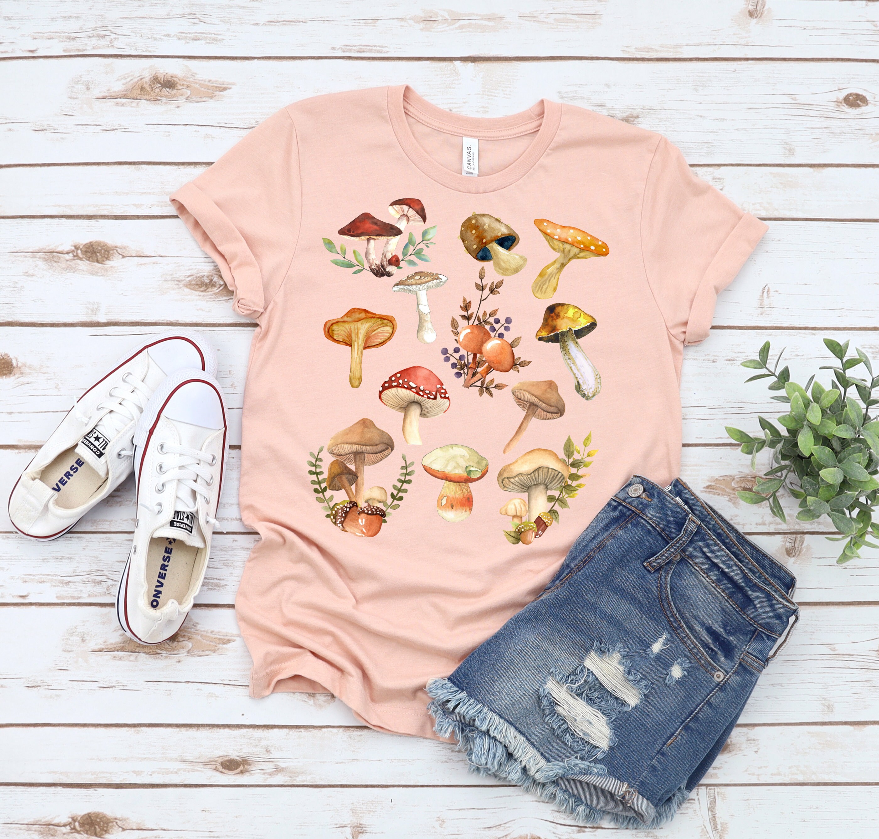 Wild Mushroom T-shirt trendy Boho Botanical Shirt Mushroom | Etsy