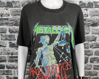 Music Vintage Metallica and Justice for All Tee Shirt 1988 Size Small Made in USA